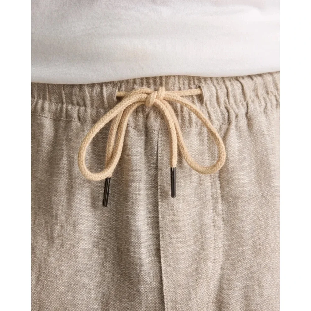 NWT Quince | Linen Drawstring Beach Pants Large Sand European Linen CMA01